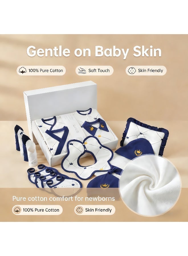 LBMT 24PCS Newborn Baby Gifts Set,Cute Newborn Gift Set,Baby Clothes Accessories Set for Baby,Premium Cotton with Cute crown pattern, Perfect Gift Box for Spring Summer Autumn Winter Four Seasons,Great gift for babies aged 0-12 months - Image 4